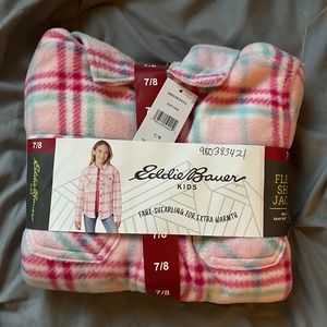 Eddie Bauer kids pink flannel jacket